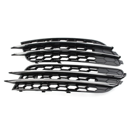 Front Bumper Honeycomb Mesh Fog Light Grille Cover for Audi A6 C7 (2012-2018)