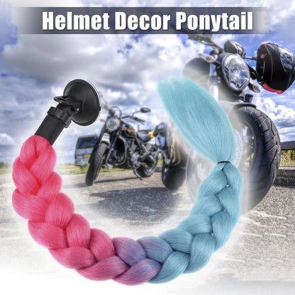 Helmet Decor Pigtail Braid Hair for Motorcycle