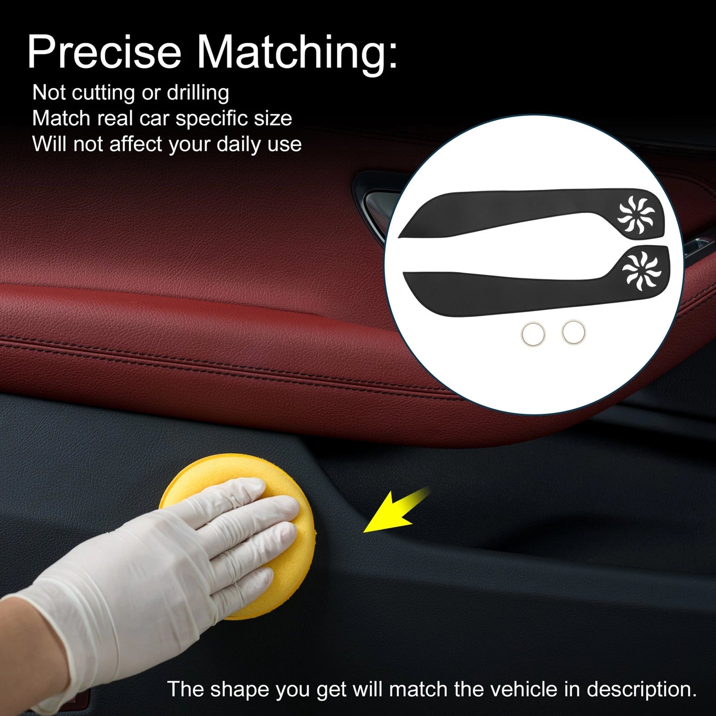 Car Door Anti Kick Pad Sticker Protector for Ford Mustang (2015) - Black