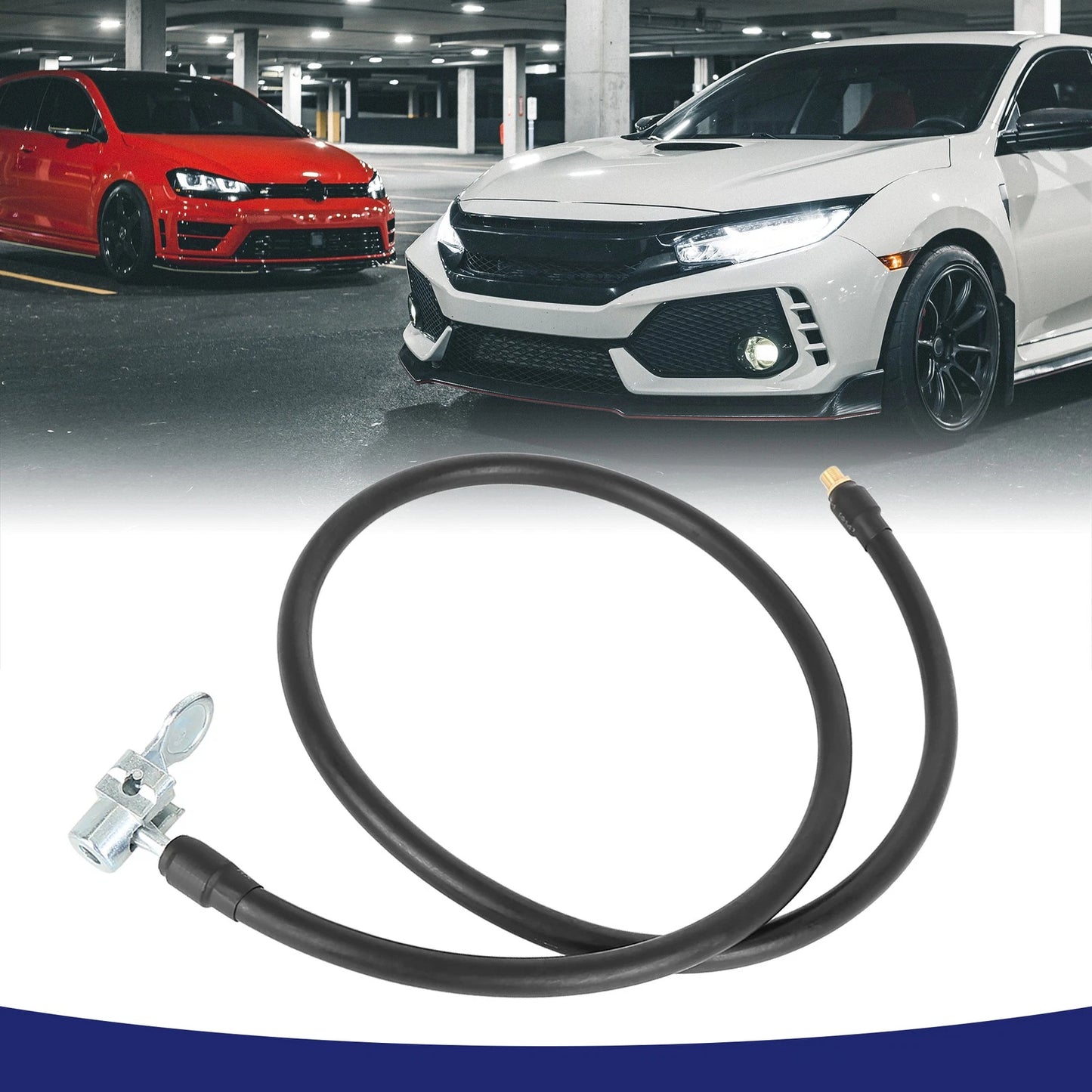 100cm 39.37'' Tire Inflator Pump Hose w/ Lock Air Chuck for Car/Motorcycle
