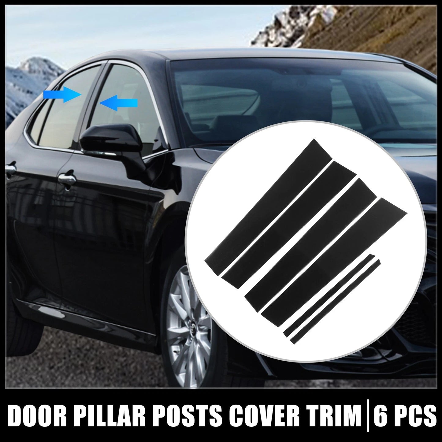 Door Cover Panel Pillar Posts Stickers / 6 Pcs / Door Cover Panel Pillar Posts Stickers for Toyota Camry (2012–2015)