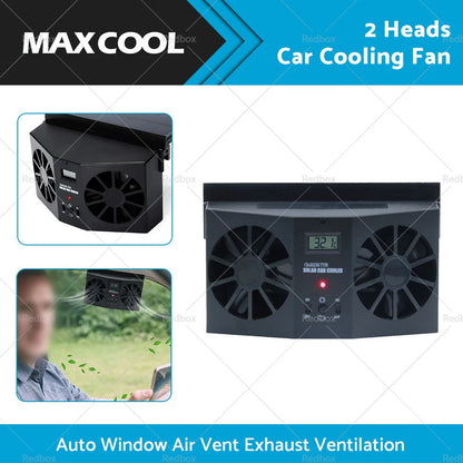 Solar Powered Car Cooling Fan for Auto Window Air Vent Exhaust Ventilation