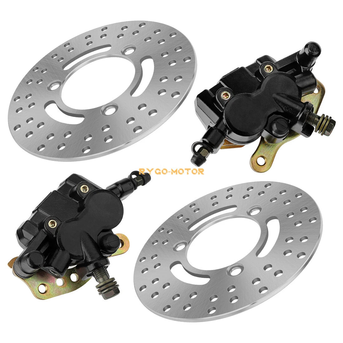 Front Brake Calipers & Brake Rotors for Kawasaki Bayou 300 KLF300C (1989–2004)