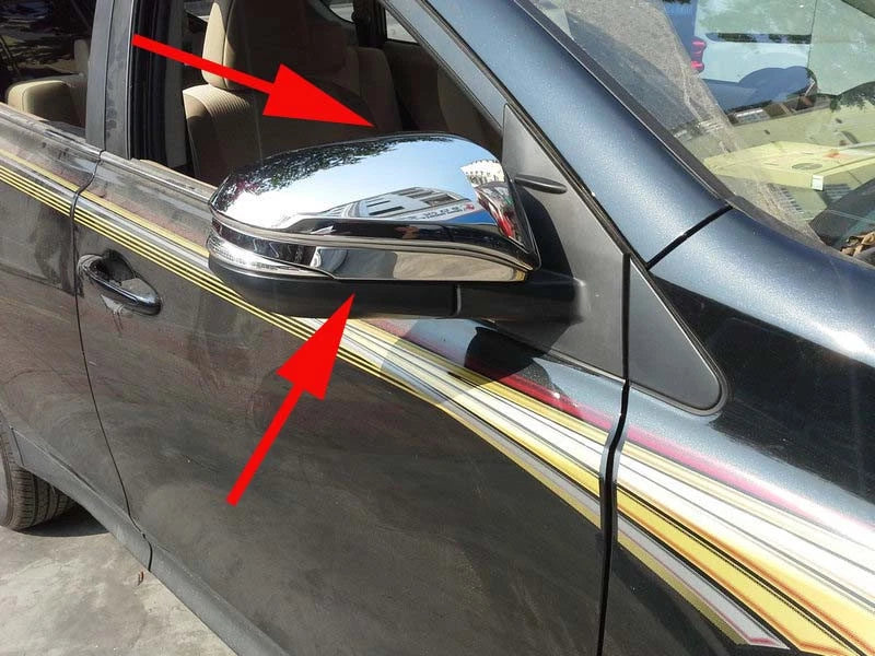 Side Mirror Cover Trim for Toyota RAV4 2013-2018 Rearview Decoration Set