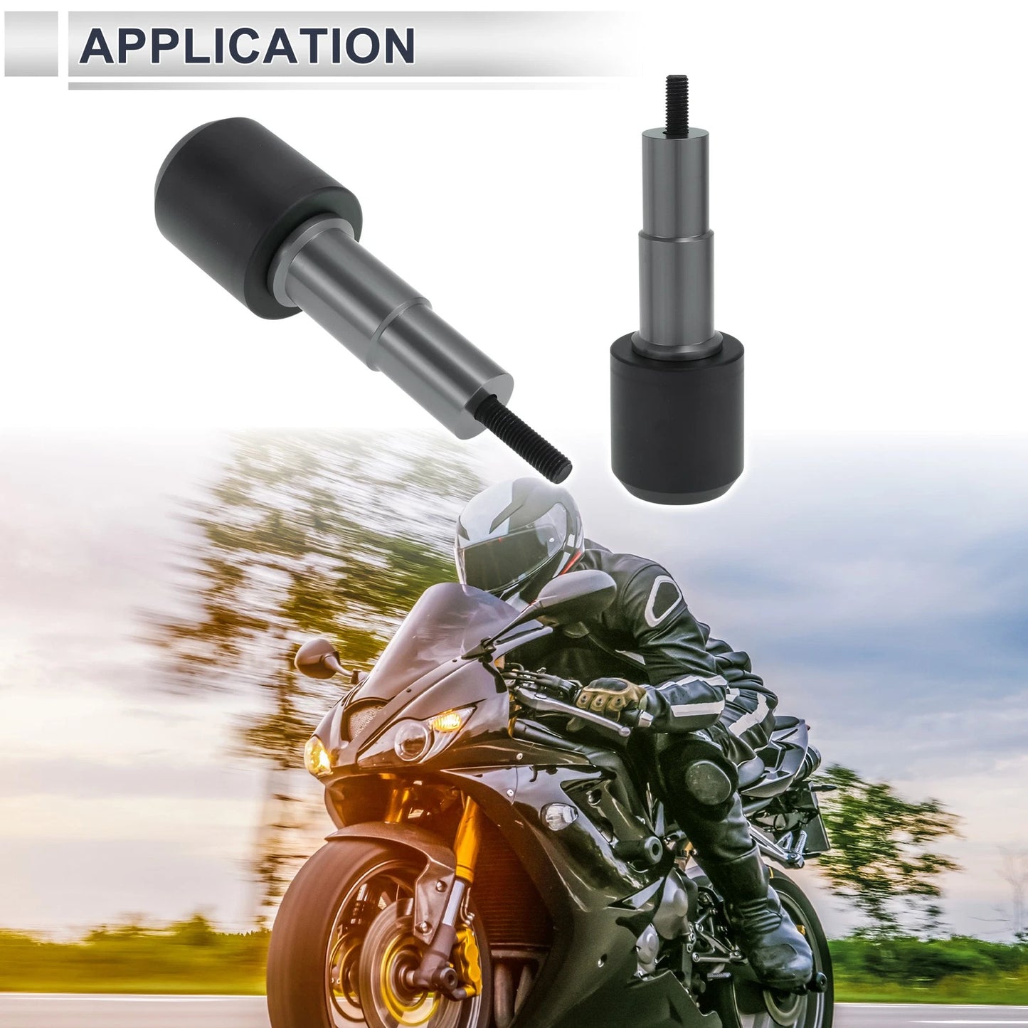 1.1" 2 x Aluminum Alloy Plastic Motorcycle Slider Frame Titanium Tone for Make Model