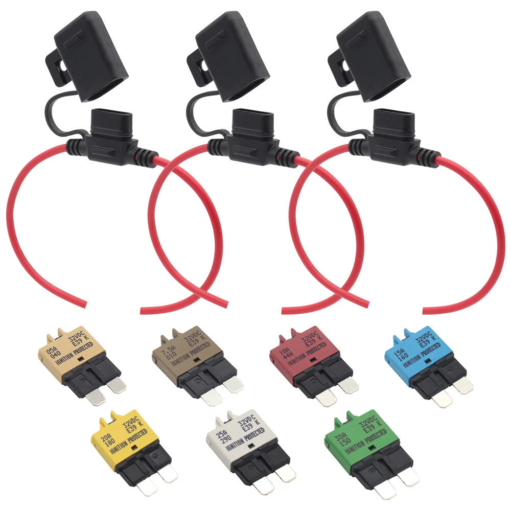 Fuses Blade Circuit Breaker with Holder for Universal Car Truck