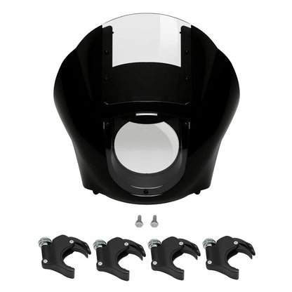 49mm Clamps Front Headlight Quarter Fairing for Harley Dyna LowRider Fat Bob