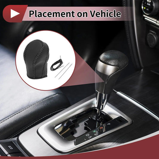 1 Pc Gear Shift Knob Cover for Infiniti FX35 Black Faux Leather (2009-2013)