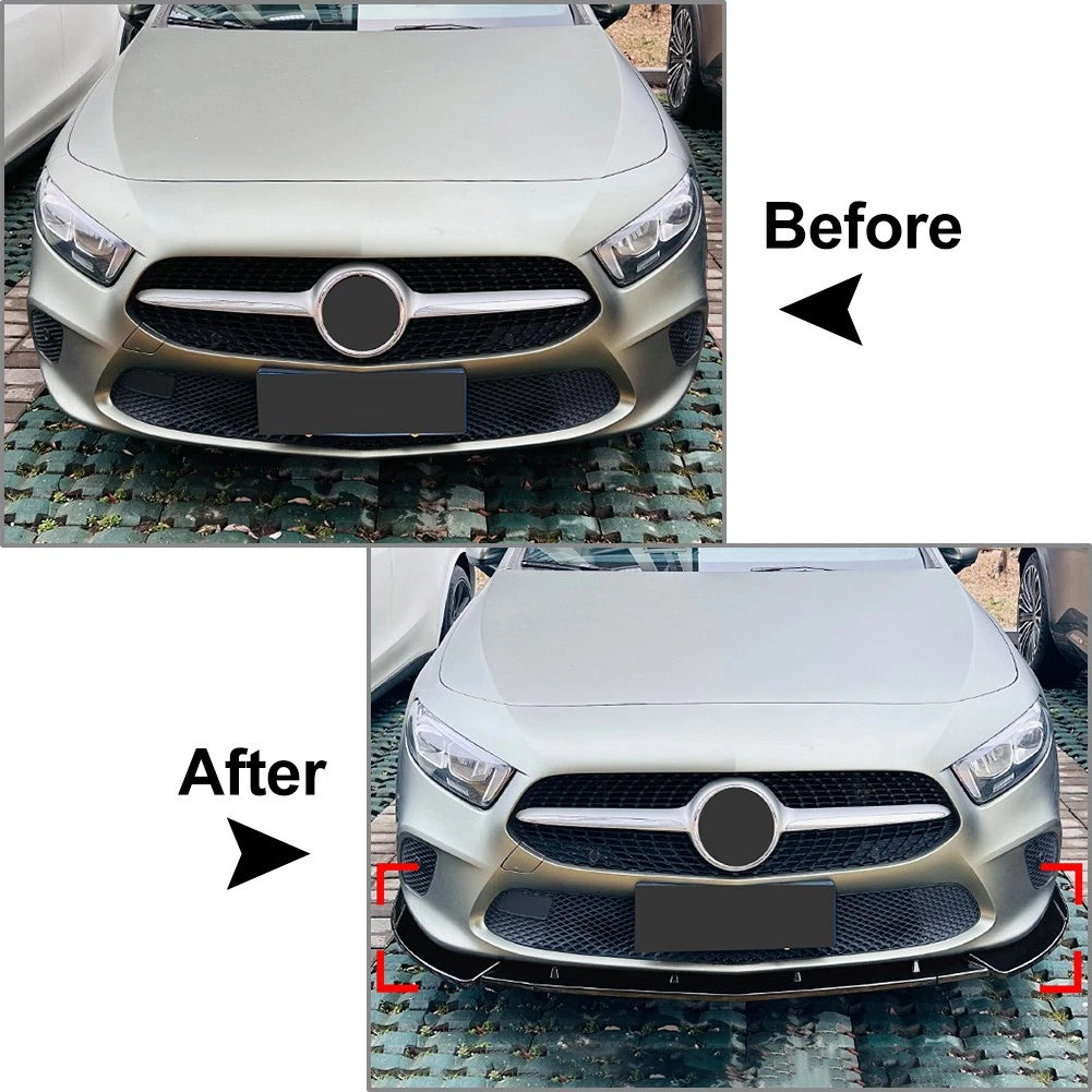 Front Bumper Spoiler Splitter Lip for Mercedes Benz A-Class W177 V177 (2018-2022)
