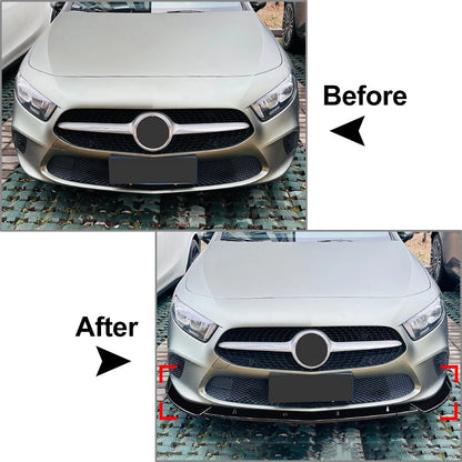 Front Bumper Spoiler Splitter Lip for Mercedes Benz A-Class W177 V177 (2018-2022)
