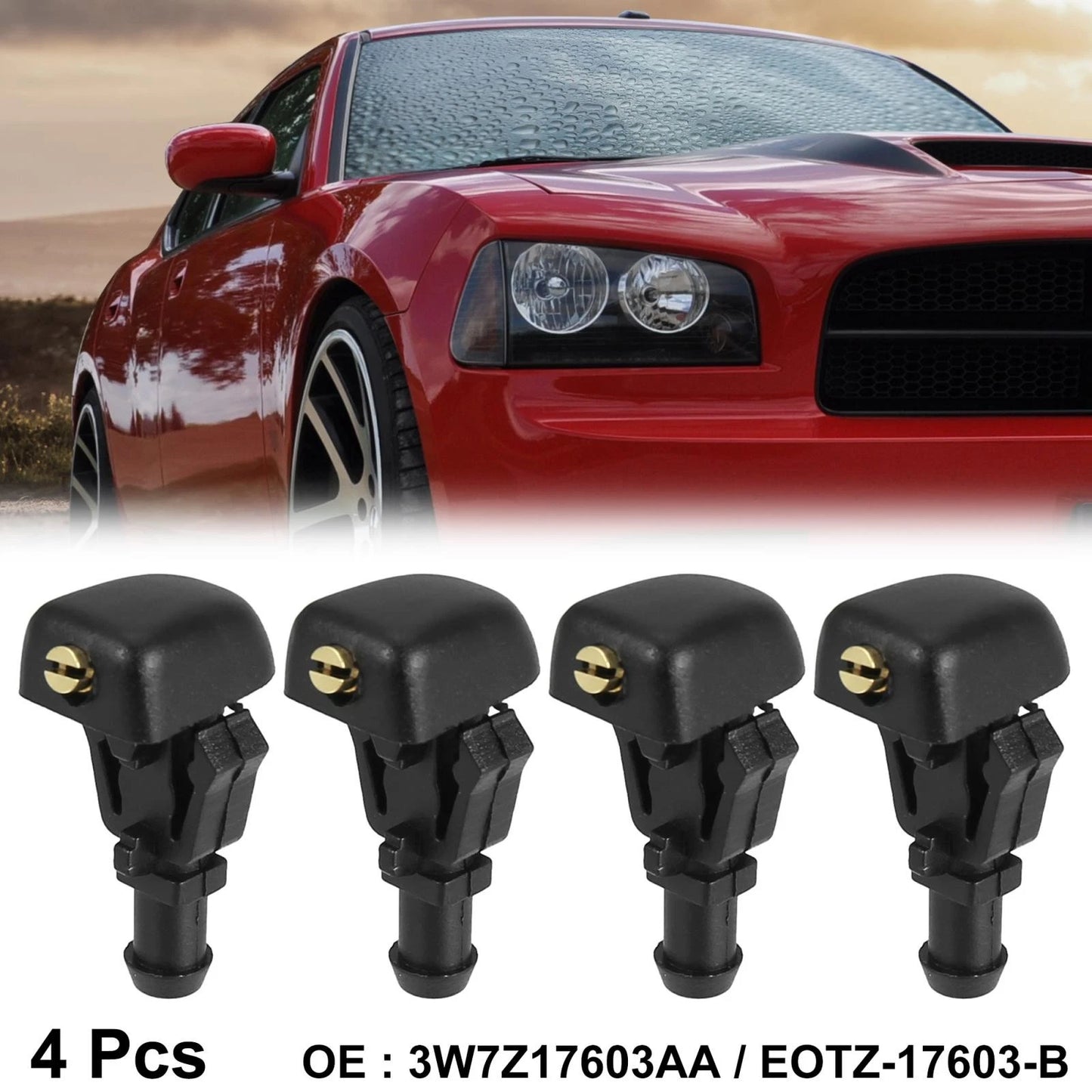4 x Windshield Washer Nozzles for Ford F150 E150 E250 E350 (2004-2013)