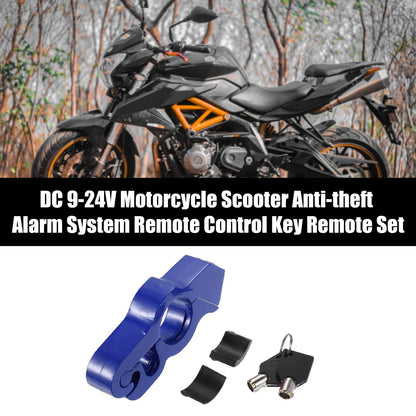 Grip Lock Set for Motorcycle Handlebar Throttle Anti-Theft Blue