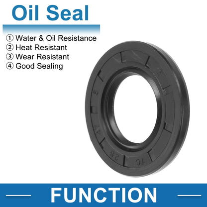 Oil Seal 5 Pcs Seal Ring Rotary Shaft Nitrile Rubber 25x47x5mm for Make Model