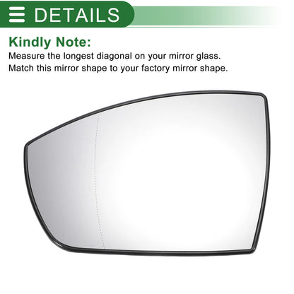 Heated Left Side White Mirror Glass for Ford EcoSport (2013-2023)