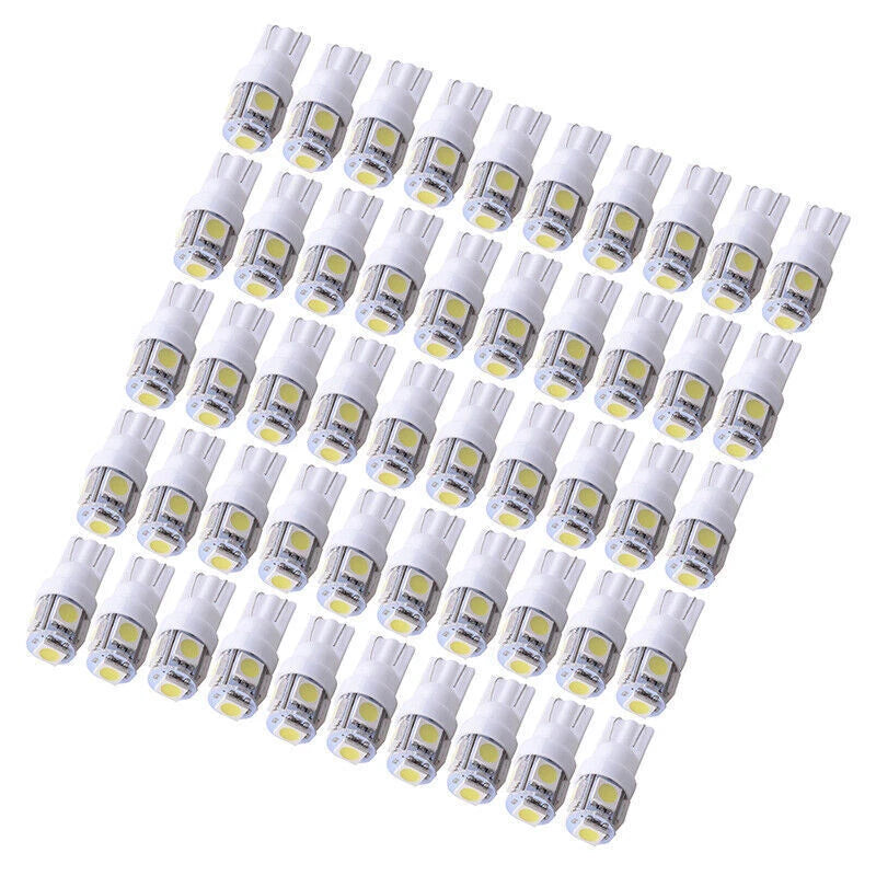 50PC White T10 Wedge Canbus ERROR FREE 5050 5SMD LED Light Bulbs for Car