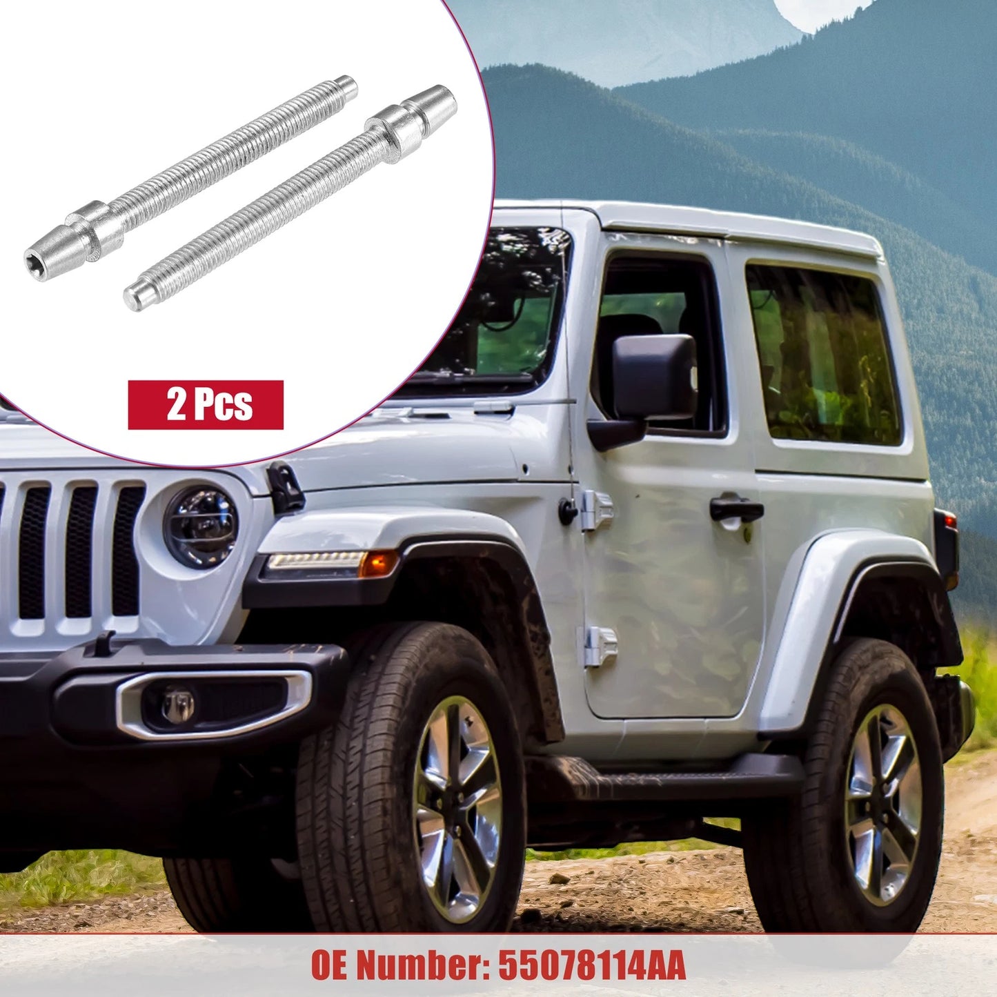 Headlight Horizontal Adjustment Screws for Jeep Wrangler JK (2007-2018) 2 x Pcs