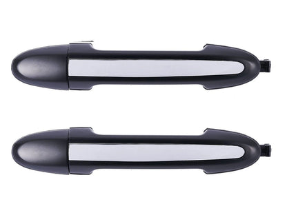 2x Rear LH+RH ChromeBlack Outer Door Handle for Hyundai Santa Fe CM (2005–2012)