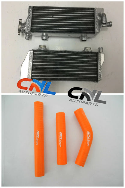 12" Aluminum Radiator & Orange Hose for KTM 125/200/250/300 SX/EXC (2008-2013)