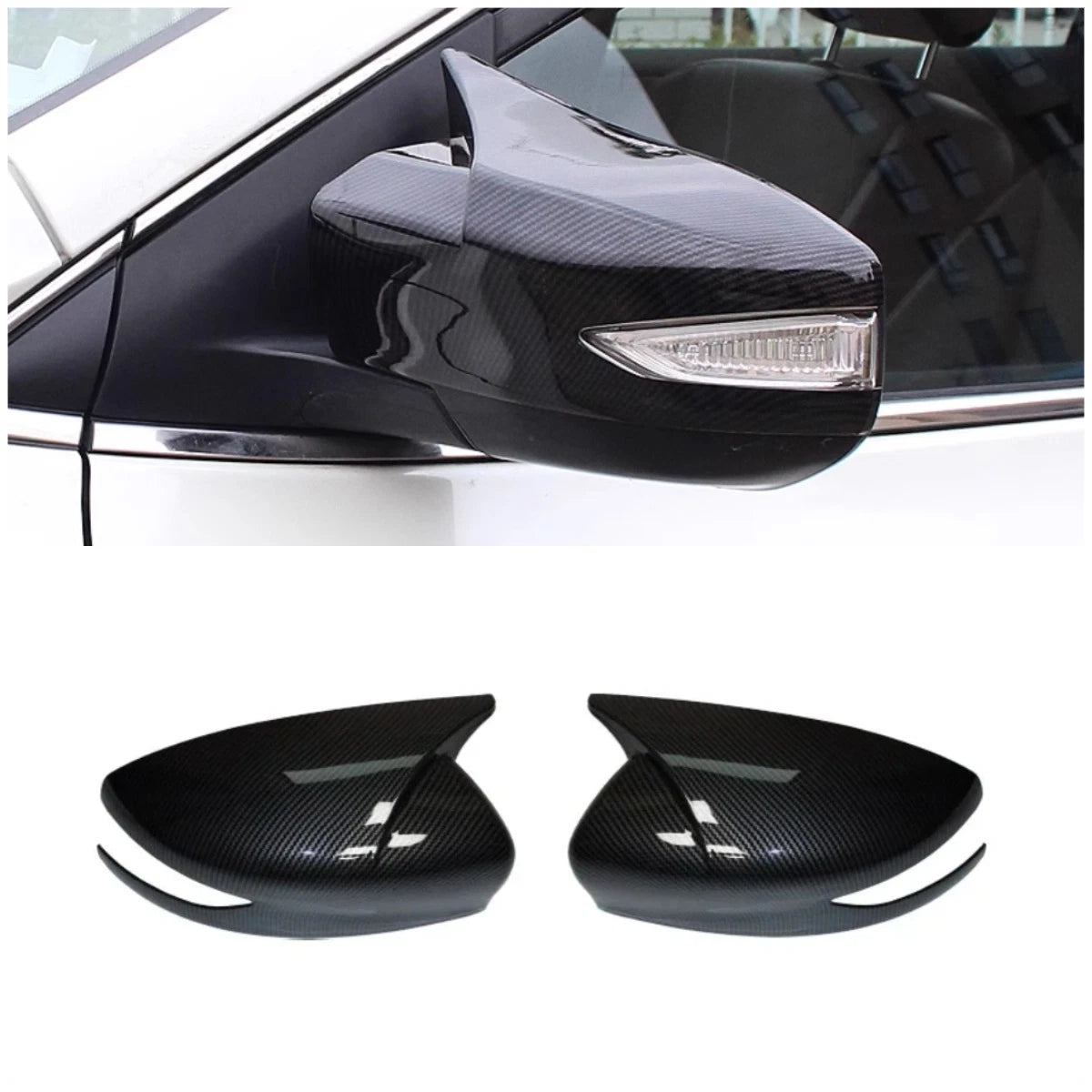 Carbon Fiber Rearview Mirror Lid Cover Trim for Nissan Altima (2013-2018)