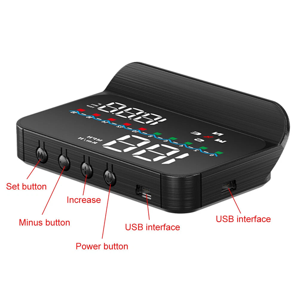 M19 GPS Car HUD Altitude Head-Up Display for Mileage & Fatigue Alert (2019-2023)