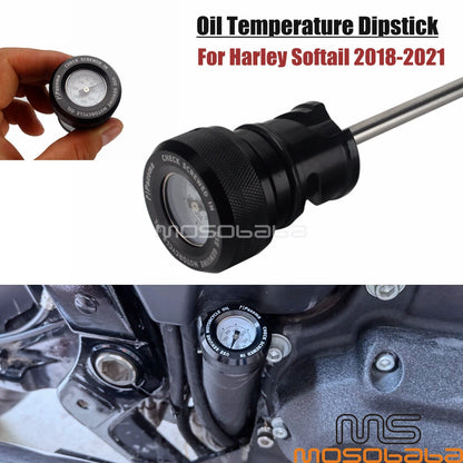 Oil Temperature Dipstick 50-350°F for Harley Softail Slim, Sport Glide (18-21)