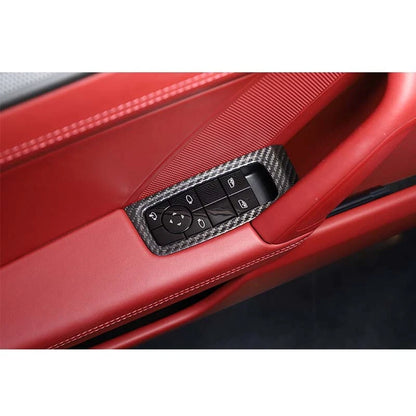 Real Carbon Fiber Interior Door Window Switch Trim fit For Porsche 911 2019-