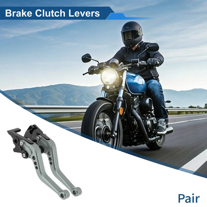 Adjustable Short Brake Clutch Levers for Kawasaki Ninja 300/Z300 Titanium Tone
