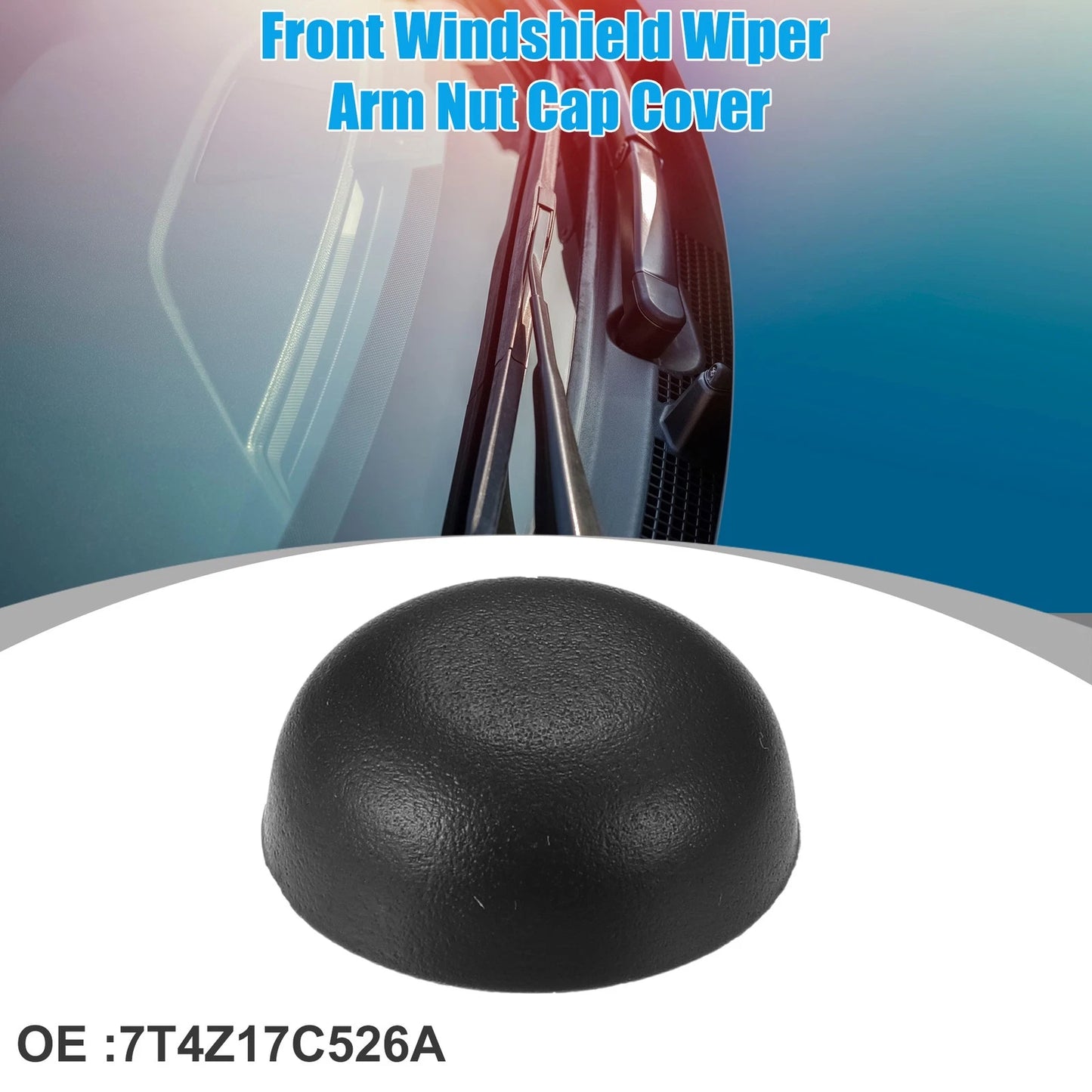Windshield Wiper Arm Nut Cover for Ford Edge 2007-2014 (2 x Black Caps)