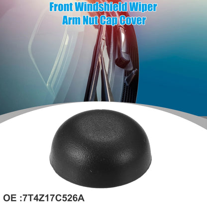 Windshield Wiper Arm Nut Cover for Ford Edge 2007-2014 (2 x Black Caps)