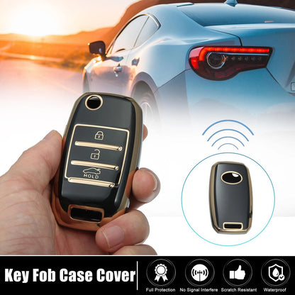 Silicone Key Fob Case Cover for KIA Sorento, Carens (2013-2014) Black