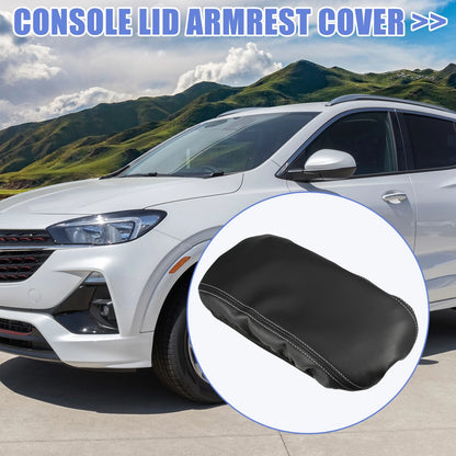 Center Console Armrest Cover Black White Stitches for Buick Encore GX