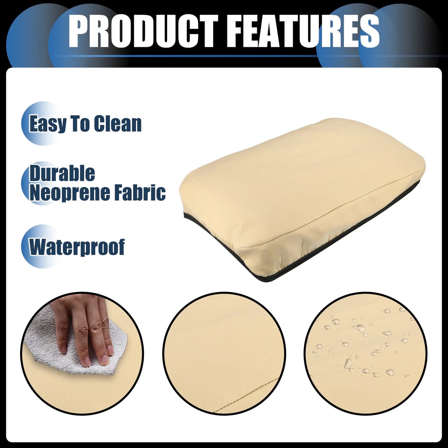 Armrest Protector Cover Pad for BMW X3 2011-2023 Neoprene Fabric Brown