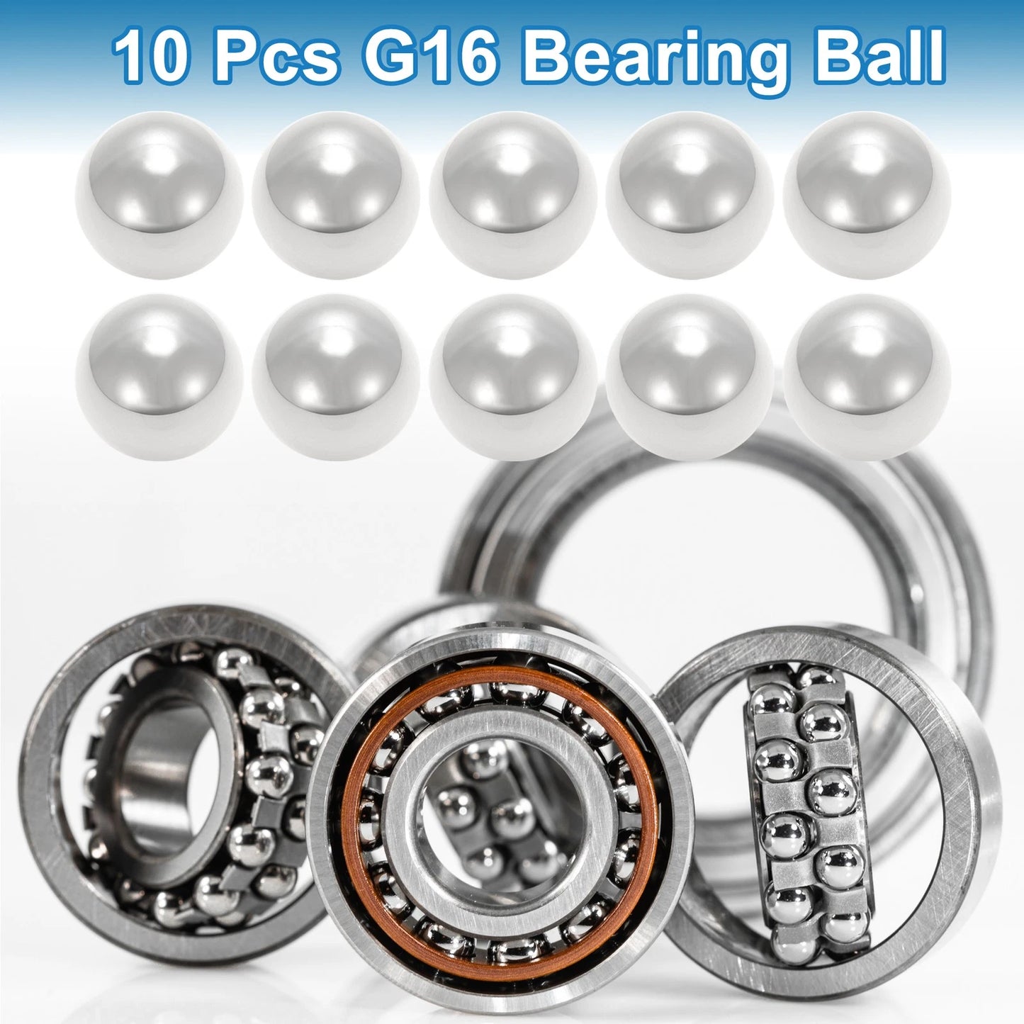 17.5mm Bearing Ball Bearing Steel G16 Precision Ball Silver Tone 10 Pcs
