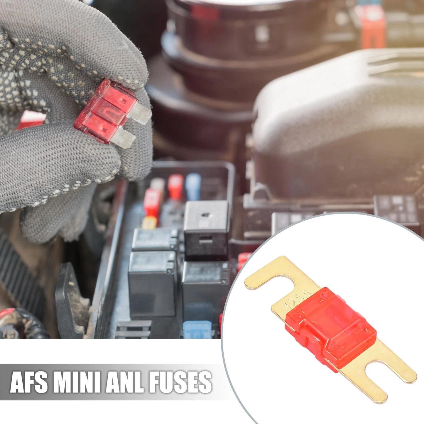 5pcs 125A AFS Mini ANL Fuses for Car Truck Motorcycle Boat Audio CDs