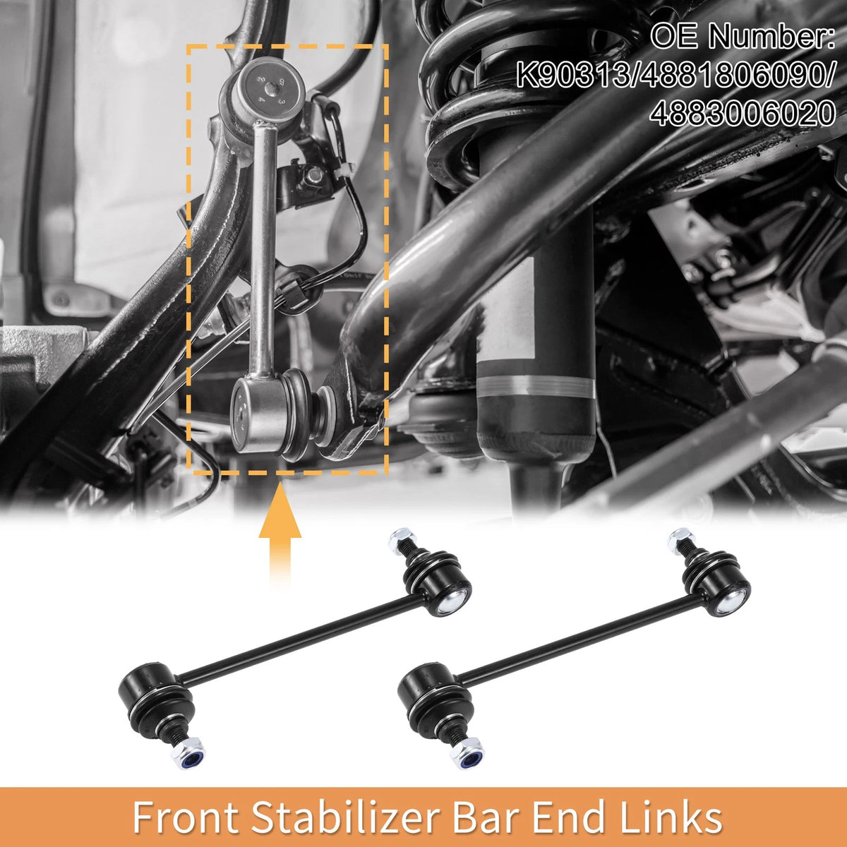 Rear Stabilizer Sway Bar Link Set with Bushing for Toyota Camry (2002-2011)