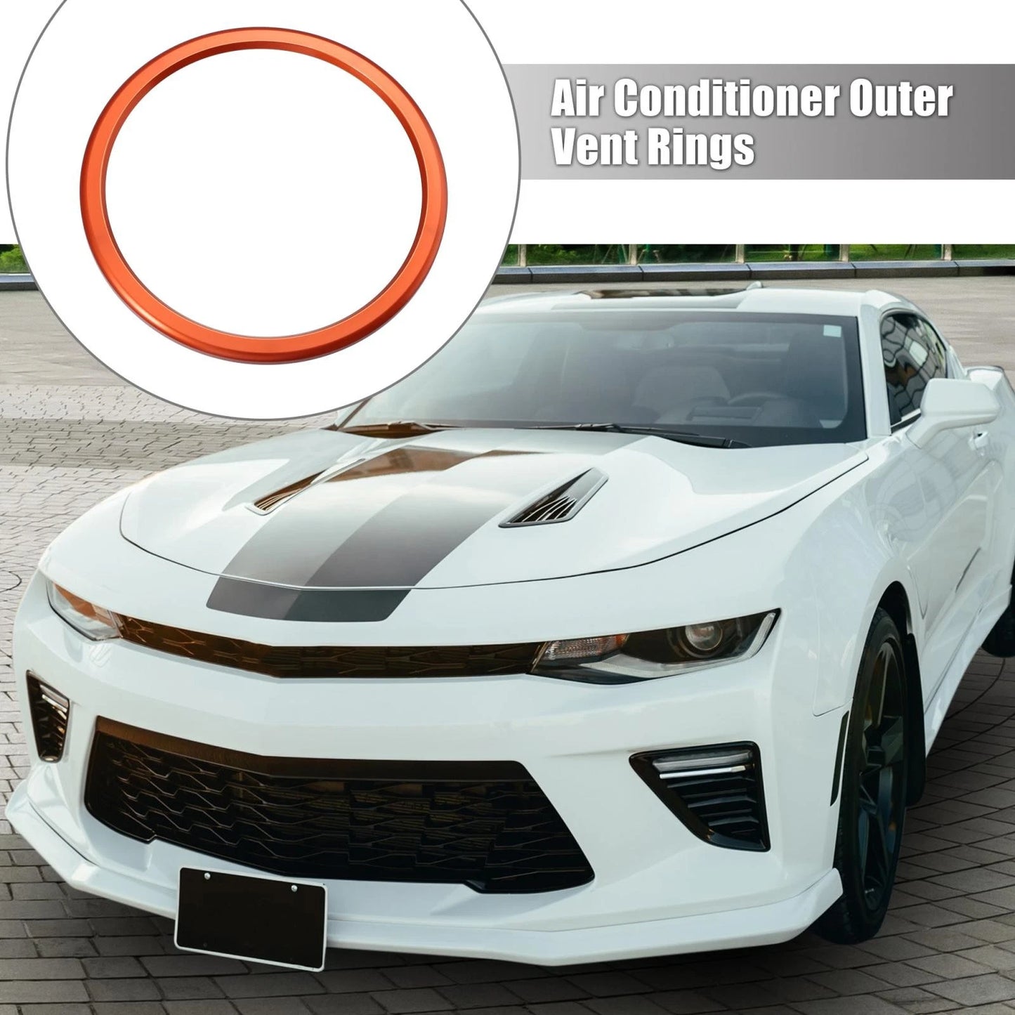 4 Pcs AC Outer Vent Ring Trim Covers for Chevrolet Camaro Orange (2016 - 2020)
