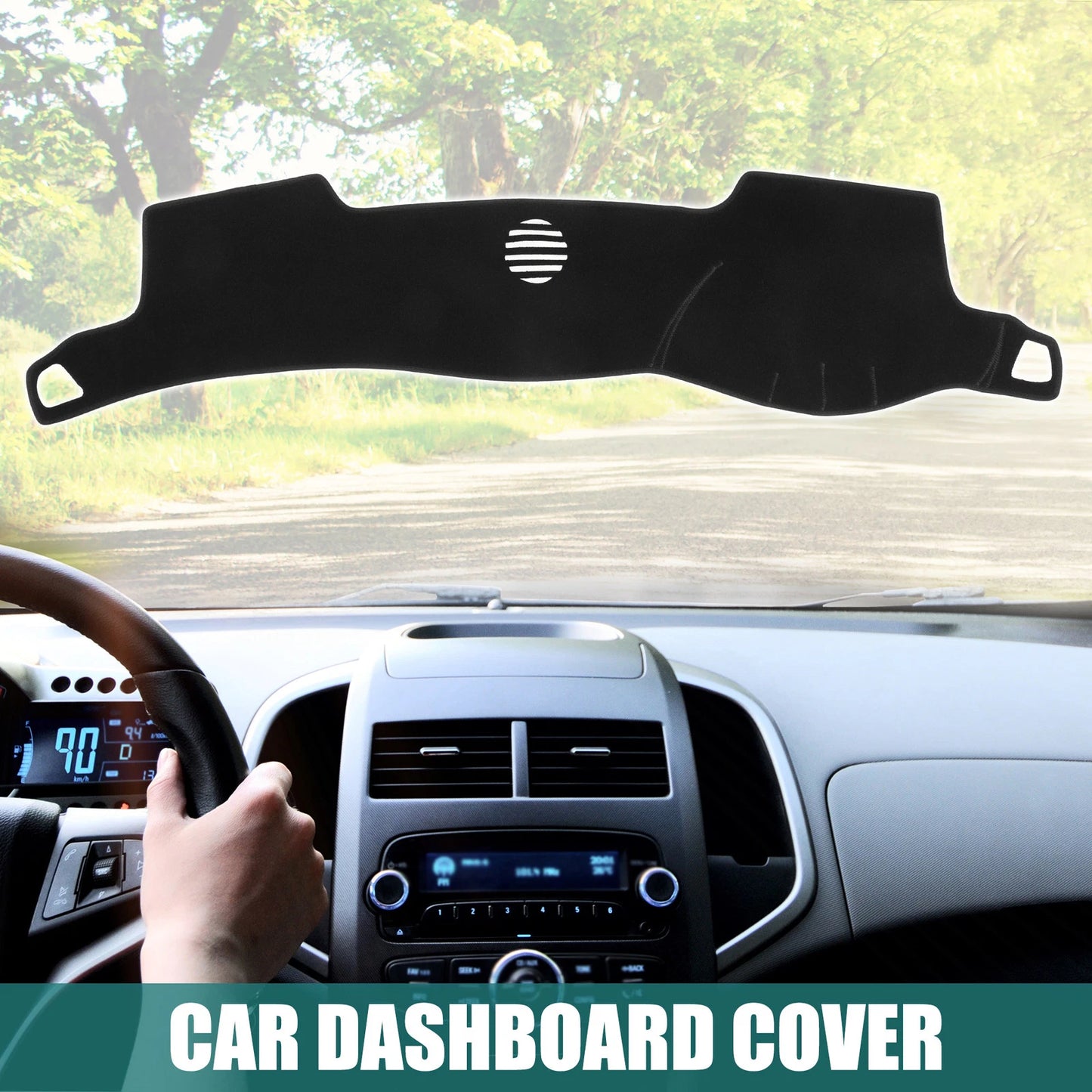 Black Dashboard Cover Mat Protector for Toyota Crown (2004-2008)