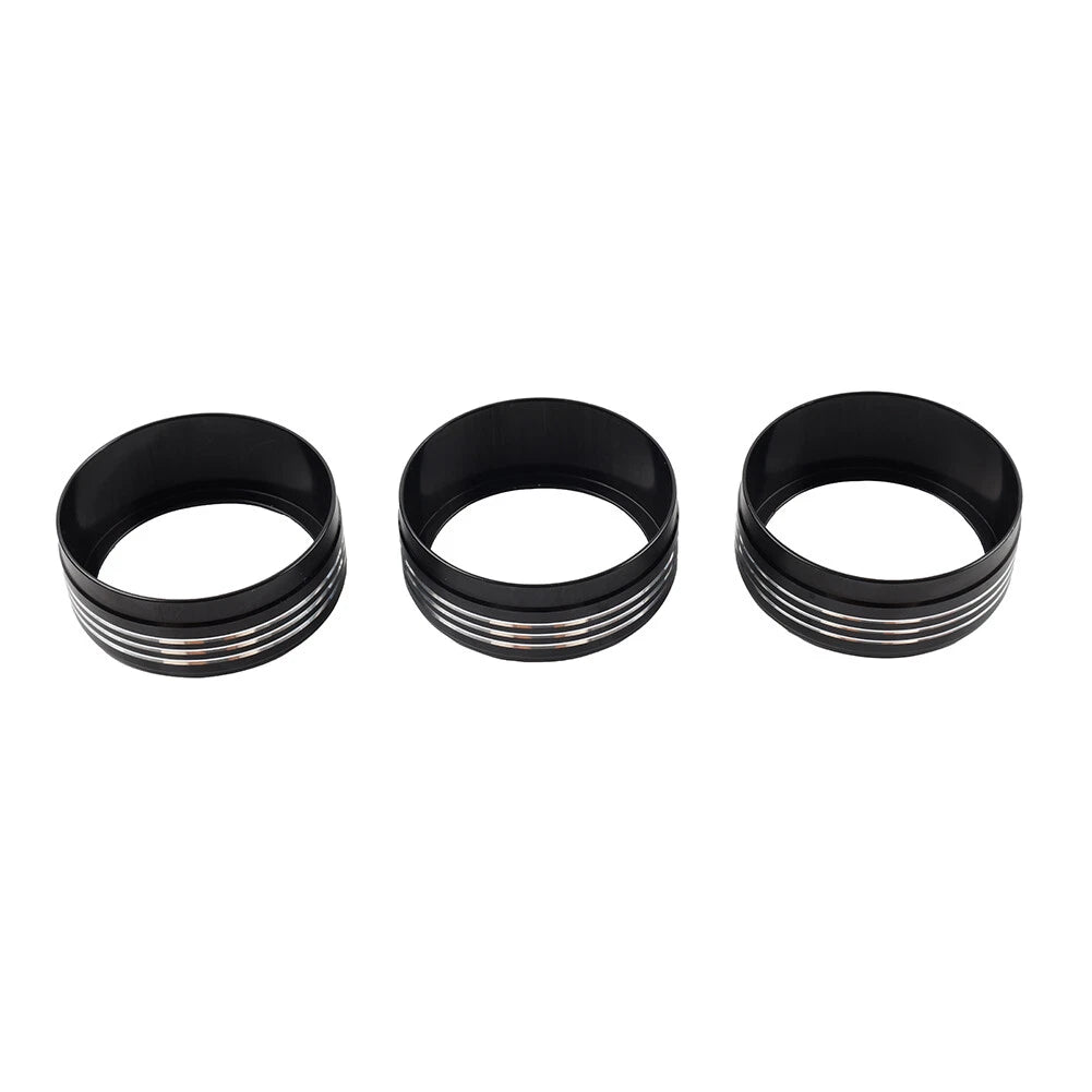 Black AC Climate Control Knob Ring Covers for Subaru Forester XV Crosstrek WRX (2014-2021)