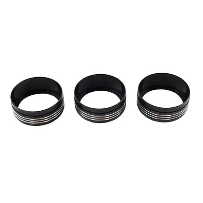 Black AC Climate Control Knob Ring Covers for Subaru Forester XV Crosstrek WRX (2014-2021)