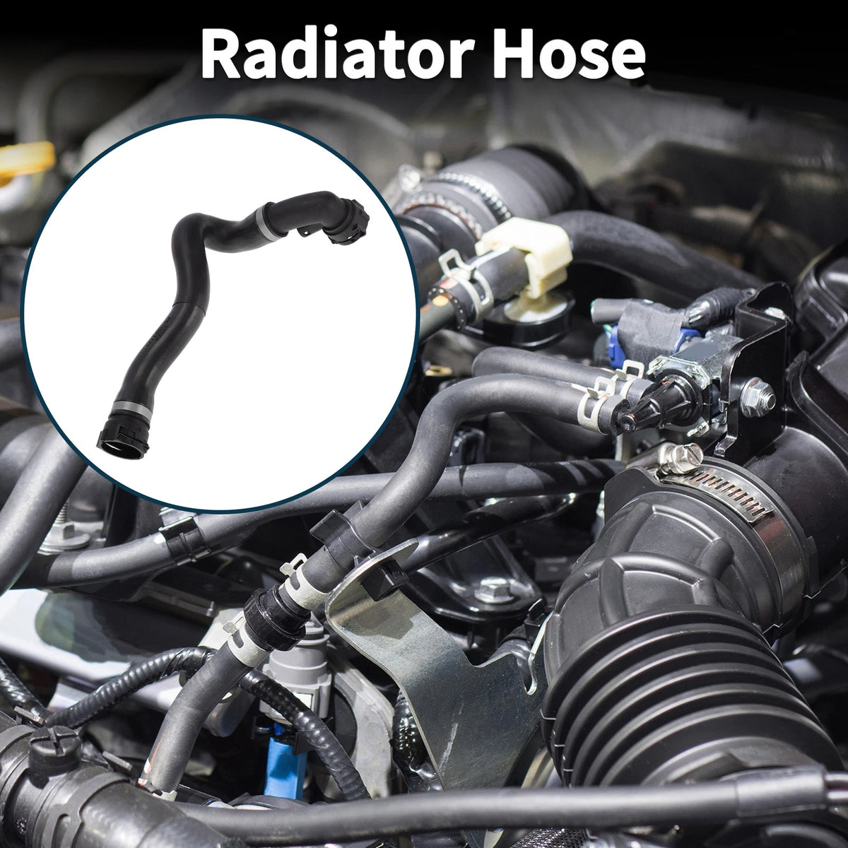 Radiator Hose for Land Rover Range Rover (2003-2005) Rubber Black 1 Pc