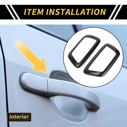 Set Fiber Door Handle Bezel Cover Trims for Toyota Tacoma (2016–2023)