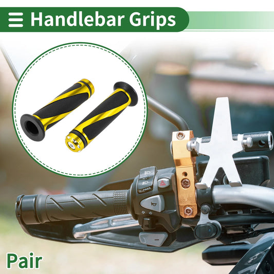 7/8" 22mm Motorcycle Hand Grips Rubber Yellow for All Makes/Models