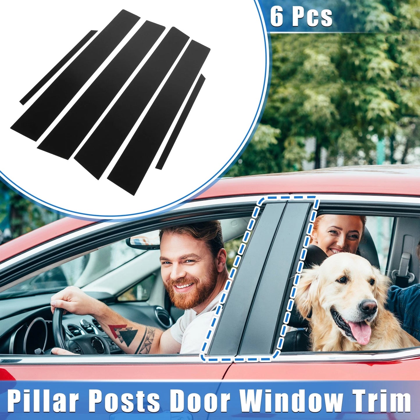 6 x Pillar Posts Door Window Trim Cover for Toyota Corolla (2009–2013)
