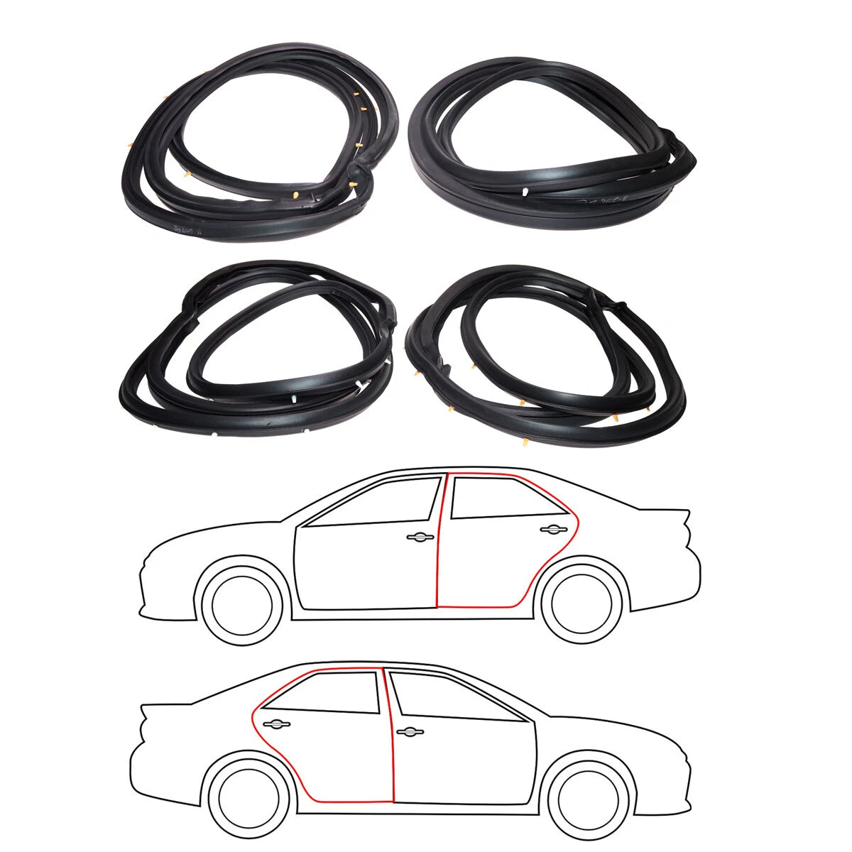 Door Weatherstrip for Nissan Datsun Sunny Sentra B12 Sedan 1987-1990