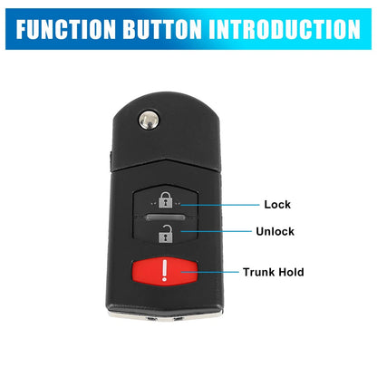 Keyless Remote Key Fob Shell Case for Mazda 3 (2011-2013)