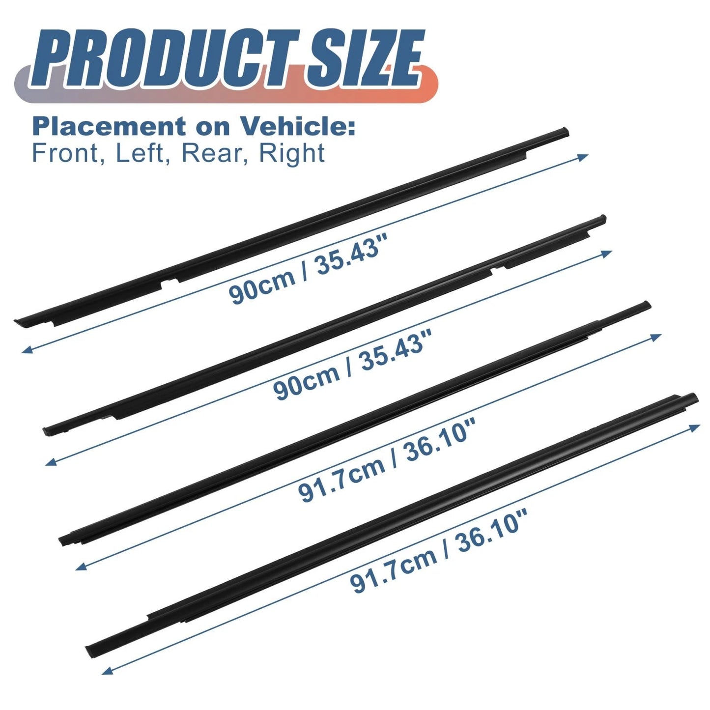 4x Door Belt Seal for Toyota Land Cruiser Prado / Lexus GX470 (2003–2009)