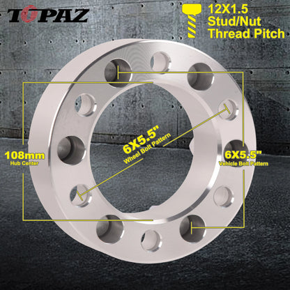 4 x 50mm Wheel Spacers for Land Cruiser, Patrol, Hilux 6x139.7