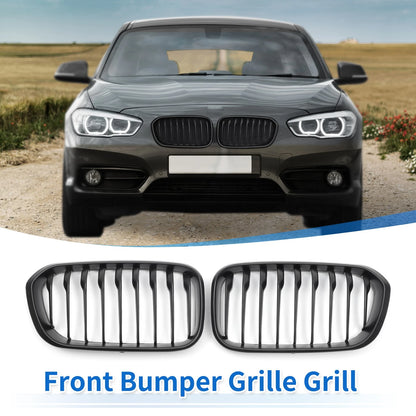 Front Upper Bumper Grille for BMW 1 Series F20 (2015-2018) Matte Black