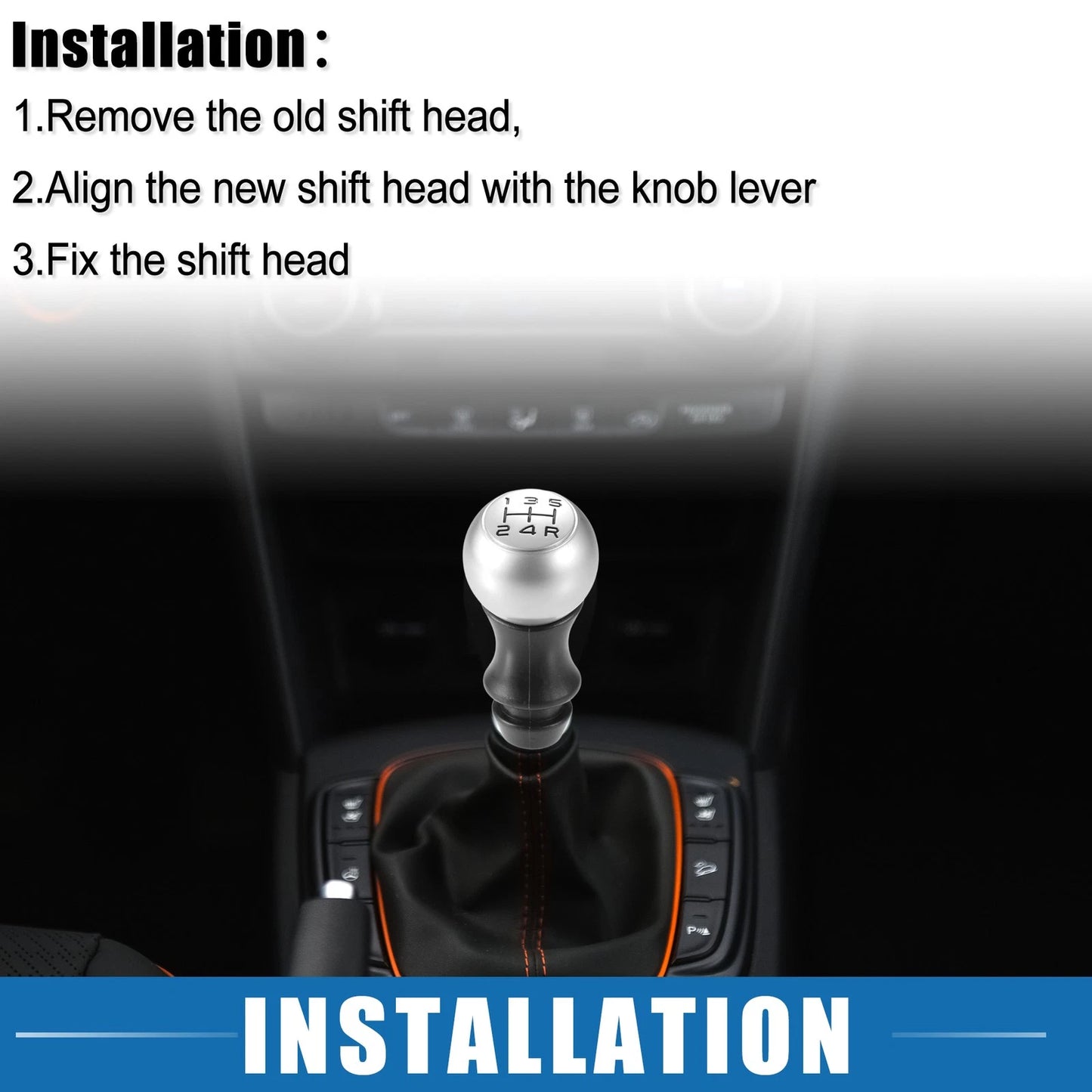 Matte Silver Tone 5 Speed Manual Shift Knob for Peugeot 106 206 (1991-2006)