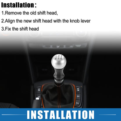 Matte Silver Tone 5 Speed Manual Shift Knob for Peugeot 106 206 (1991-2006)